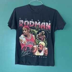 Rodman Apparel Dennis Rodman The Worm NBA Graphic T-Shirt Black Small